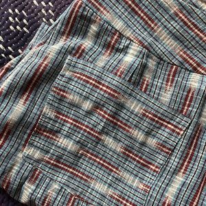 Alix Of Bohemia Women's Painter Blue Ikat Pants, Tartan Pattern
